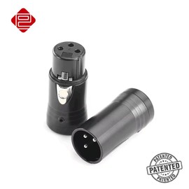 Generic ALL4PRO DIY Low Profile XLR Gold 3 Pin 90 Degree Right Angle Rotateable XLR Male Female Connectors with Wrench for Microphone (RL3MG-B, 5)