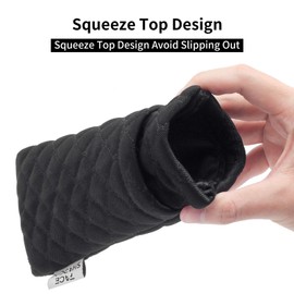 Face Shadow Double Glasses Case Soft Sunglasses Case Squeeze Top with Cleaning Cloth Spectacles Pouch Ultra Light and Portable for Women Men