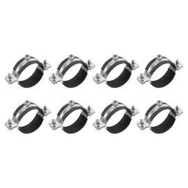 uxcell 40mm Rigid Pipe Strap Clamps, Carbon Steel Pipe Bracket Tube Clip M6 Nut Size for Water Tube Pipe 8 Pcs