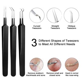 pimple popper tool- NOBLEDUCHESS 10 Pcs Professional Pimple Comedone Extractor Tool Acne Removal Kit -Treatment for Pimples, Blackheads, Blemish, Zit Removing, Forehead and Nose