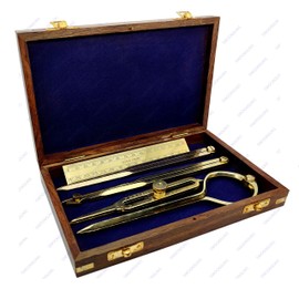 Proportional Divider Set of 5, Full Brass dividers with Executive Wooden Box, Single Handed 8" Brass Navigational Dividers Compass Set for Maritime, Naval, Geometry and Drafting
