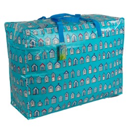 The Pescara Collection Large 65 litre Storage Bags Water & Dust Resistant. Double zipped storage bags for toys, laundry, bedding. Underbed Wardrobe Space Saver blue Beach huts