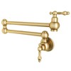 Besdor Gold Pot Filler Faucet, Wall Mount Over Stove Faucet,