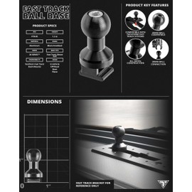 Tackform Fast Track™ Base Mount - GPS/Monitor 4-Hole AMPS | Industry Standard 30mm x 38mm Hole Pattern | 2" Arm | (Base Mounts are ONLY Compatible Fast Track™ Brackets)