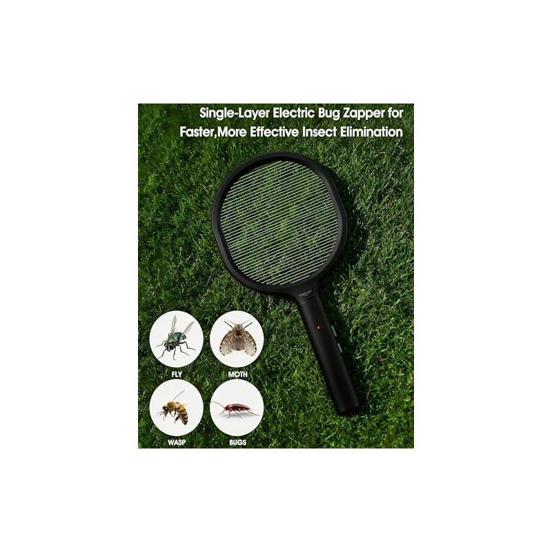 Faicuk Bug Zapper Racket Battery-Powered Single-Layer Grid Fly Swatter for