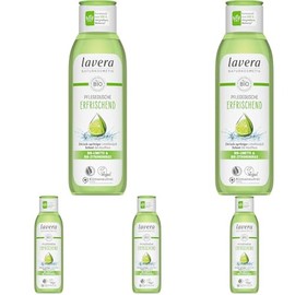 lavera Pflegedusche Erfrischend - Bio-Limette & Bio-Zitronengras - Naturkosmetik - vegan - Duschgel - pH-hautneutral - reinigt besonders sanft - 1 x 250 ml (Packung mit 5)