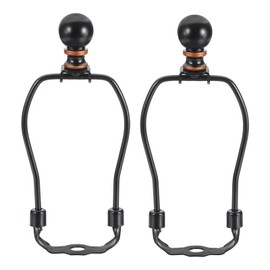 PATIKIL 5 Inch Lamp Harp Kit with Finial, 2 Set Detachable Lamp Shade Bracket Holder, DIY Lighting Accessories for Table Lamps Floor Lamps, Black