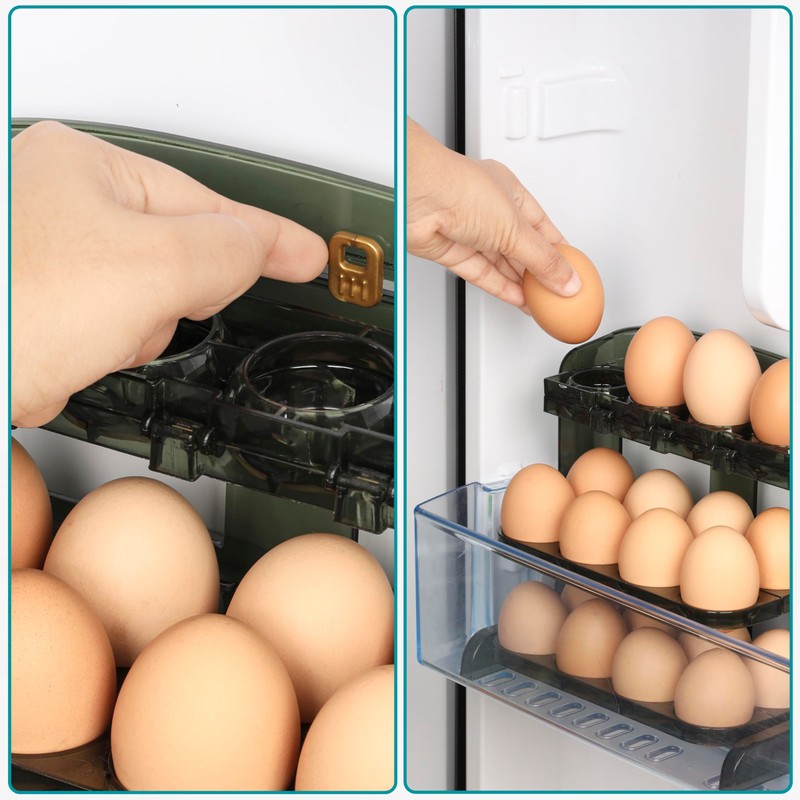 BELLE VOUS Eier Aufbewahrung Kühlschrank Organizer für 24 Eier -