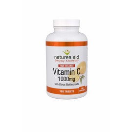 Natures Aid Vitamin C 1000mg Time Release (with Citrus Bioflavonoids) 180 Tabs-2 Pack