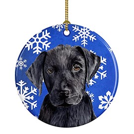 Caroline's Treasures SC9364-CO1 Labrador Winter Snowflakes Holiday Ceramic Ornament, 3 in, Multicolor