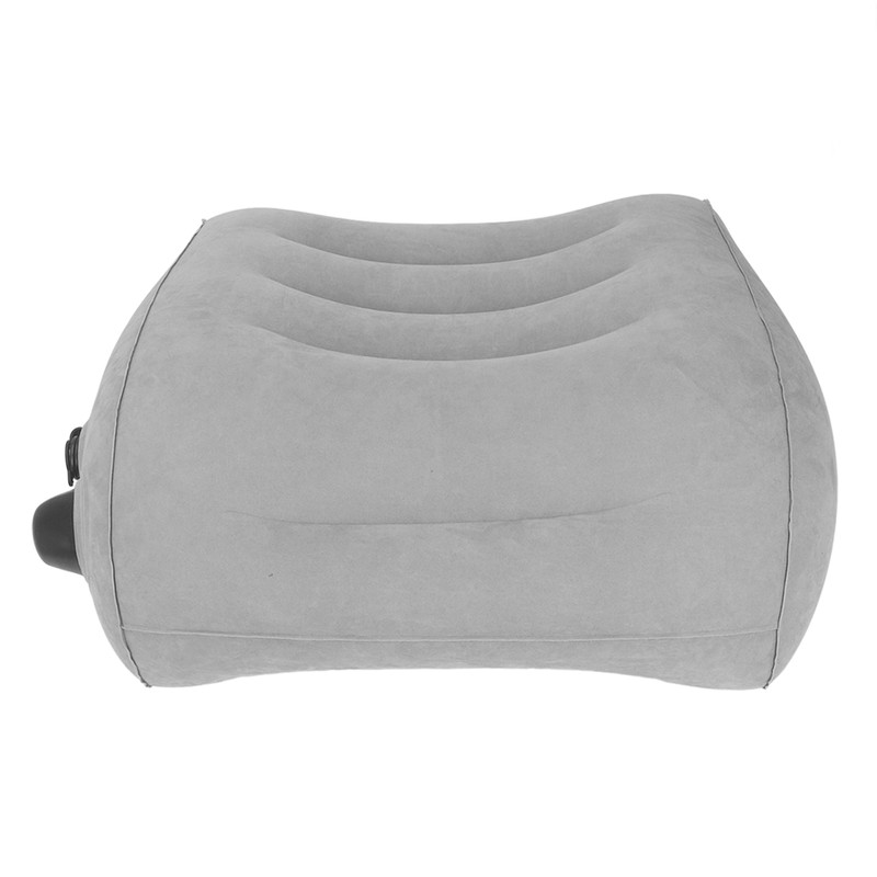 Inflatable Lumbar Waist Pillow PVC and Flocking Press Gray Inflation