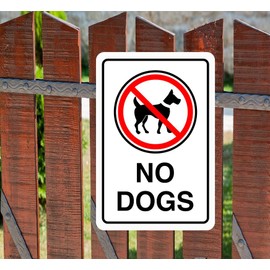 No dogs sign - 3mm Aluminum Dibond high-visibility (200mm x 150mm) Ensures Safety Within 5m Viewing Distance.