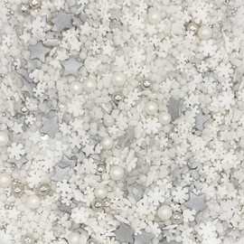 Sprinkletti - Snowy Night - 100g. This White & Silver Christmas shapes & sprinkles is ideal for all of your festive themed cakes & bakes. Just enough for a single bake. (Snowy Night)