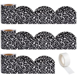 FOBSME 99 Feet Composition Bulletin Board Borders Composition Scalloped Rolled Border Trim Composition Notebook Classroom Decorations for Back to School Party Decorations Supplies,3 Rolls