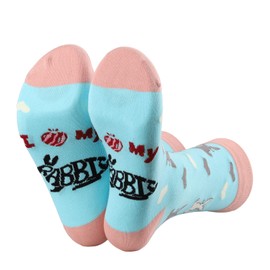 MBMSO Rabbit Bunny Socks Gift 2 Pair I Love My Rabbit Socks Funny Rabbit Crew Socks Gift for Bunny Rabbit Lovers Bunny Socks (I Love My Rabbit Socks)
