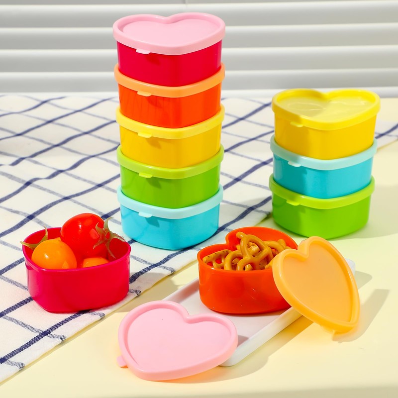 saerryor 15Pc Small Food Containers with Lids, 90ML Plastic Snack