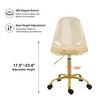 HOMEFUN Clear Rolling Chair, Armless Acrylic Desk Chair with Golden