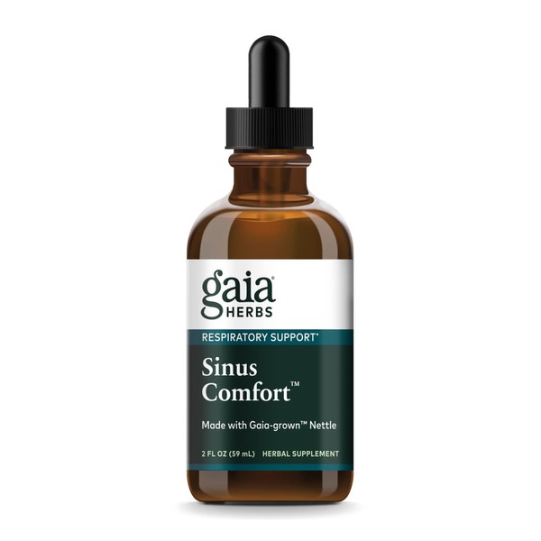 Gaia Herbs Sinus Comfort - Respiratory & Immune Support Supplement to Promote Healthy Sinuses* - with Nettle, Peppermint Leaf Oil, Holy Basil, Yarrow, Plantain & Bayberry - 2 Fl Oz (30-Day Supply)