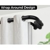 2 Pack Black Wrap Around Double Curtain Rods Set, USFOOK