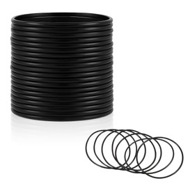 30 Pieces Jelly Bracelets, Silicone Hair Ties 80s Style Retro Black Adult Size Bracelets Bands Nonluminous Stretchy Wristbands for Men Women, Party Favors, Adults Costume Accessories