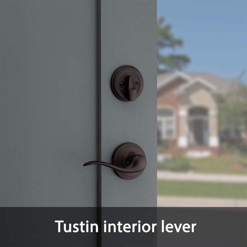 Kwikset Arlington Single Cylinder Handleset with Tustin Lever Featuring SmartKey