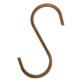 Waki Sangyo LAC-024 Lacety S-Shaped Hook, 1 Piece, Brass, Depth 0.1 x Height 3.3 x Width 1.6 inches (0.3 x 8.3 x 4 cm), Wall Storage Shelf
