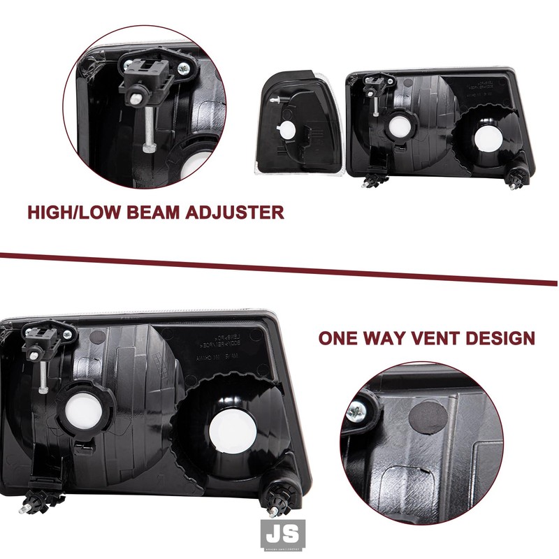 JSBOYAT Headlight Assembly Replacement Bulbs Included w/Corner Light 4PCS for