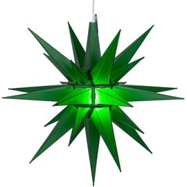 Kringle Traditions 14" Green Christmas Light LED Star Decoration, LED Outdoor Star for Decoration