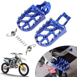 Motorcycle Foot Pegs, CNC Aluminium Foot Pegs for SX SX-F EXC EXC-F XC XC-F MC EC EX TC FC TE FE TX FX Blue