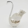 Elegant Swan Spoon and Fork Holder, Decorative Metal Cutlery Organizer