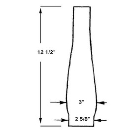 B&P Lamp Supply 2 5/8 Inch by 12 1/2 Inch Clear Glass Heelless Chimney Designed to Fit Aladdin Style Burners and Galleries