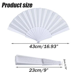 Wzenclave 4Pcs Hand Fans Foldable Folding Fans Silk Fabric Fan suitable for weddings and home decor