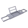 Utoplike Bathtub Tray Caddy Bamboo, Grey Bath Table for Tub