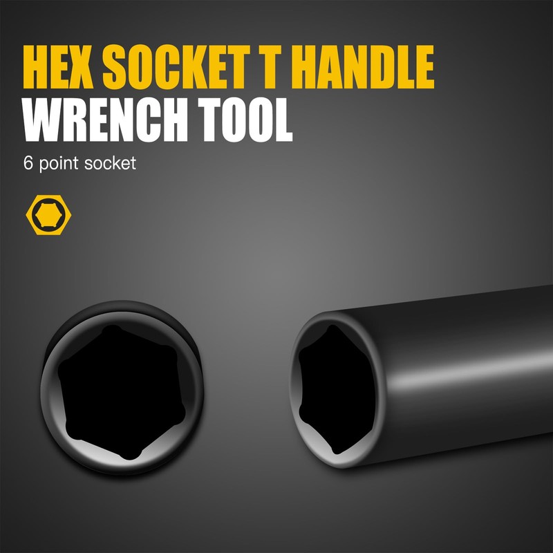 pgroup T-Handle Metric Socket Wrench Set 6-Point (6mm-19mm) Chrome Vanadium