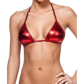 De la Mujer Cadena de líquido Nueva Brasier Traje de baño Parte Superior por Gary majdell Deporte, Rojo líquido, Mediano