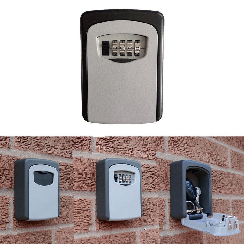 4 Digit Wall Mounted Weather Resistant Combination Key Safe Box