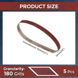 Kozelo 5 Pcs Sanding Belts 3/8 x 21 Inch 180 Grit Aluminum Oxide Abrasive Sandpaper for Belt Sander Metal Grinding Wood Working Weld Rust Removal