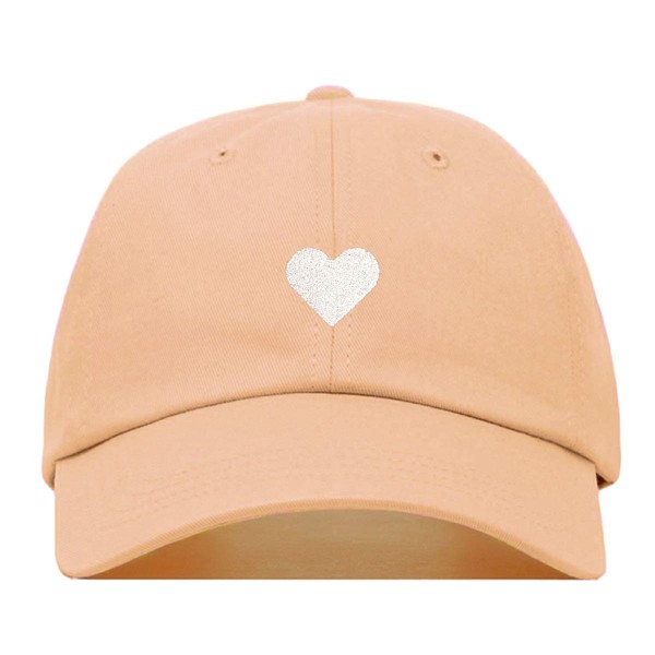 Heart Baseball Hat, Embroidered Dad Cap, Unstructured Soft Cotton, Adjustable