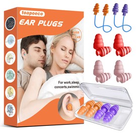 Ear Plugs for Sleeping Noise Cancelling,Reusable Earplugs for Sleeping, Concert, Snoring, Travel, Comfortable Type,33dB Highest NRR 8 Pairs 4 Colors5
