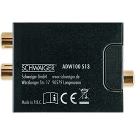 SCHWAIGER AV Converter ADW100513 [RCA to Toslink Coaxial] Black