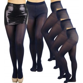 ToBeInStyle Paquete de 6 mallas opacas de color apagadas para mujer, Paquete de 6 azul marino, Talla única