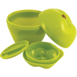 Hutzler Apple & Dip To-Go Lunch Snack Storage Container, Green