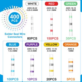 Mimorou 400 Pcs Solder Seal Wire Connectors with Heat Gun Heat Shrink Butt Connector Waterproof Solder Heat Shrink Connectors and 180 Pcs 3: 3 Heat Shrink Tubing Kit for Marine (Multicolor)