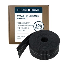 House2Home Webbing for Lawn Chairs and Furniture, Upholstery Webbing to Repair Couch Supports for Sagging Cushions, 3 Inch Wide by 40 Foot Roll 10% Stretch Elastic Chair Webbing Replacement