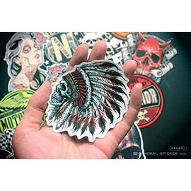 Biker STICKER Motorcycle Harley Helmet LIVE Fast Die YOUNG Skull Vintage BK042 Car Sticker Outdoor OK