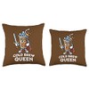 Cold Brew Coffee Queen Funny Drink Illustration Throw Pillow