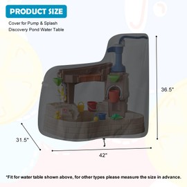 tonhui Kids Water Table Cover for Step 2 Pump & Splash Discovery Pond Water Table, Outdoor Water Play Table Toys Cover, Kids Water Play Pool Cover 420D Heavy Duty Waterproof Fabric (Cover Only)