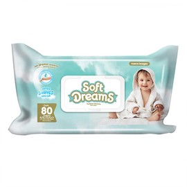 Soft Dreams Toallitas Húmedas para Bebé Hipoalergénicas con Aroma Relajante, Paquete con 80 toallitas húmedas