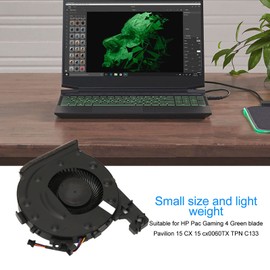 Annadue CPU GPU Fan for HP, Laptop CPU GPU Fan for Pac Gaming 4 Green Blade Pavilion 15 CX 15 Cx0060TX TPN C133, Laptop Fan Replacement (CPU GPU Fan)