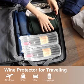 Hijelyn 36 Pack Inflatable Wine Shipping Packaging Wine Shipper Thick Material Bottle Packaging for Air Travel, Liquor Shipping Protector Bags with Air Pump for Safe Transportation with Luggage, 65um